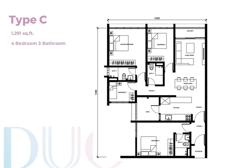 Floor Plan Type C Dual Key