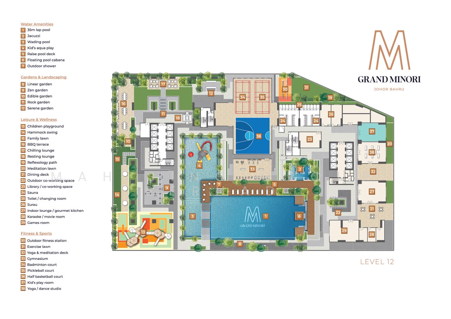 M Grand Minori — Level 12 Facilities Layout